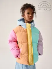 Little Bird by Jools Oliver Multi Colourblock Shower Resistant Padded Coat (AM5038) | $111 - $125