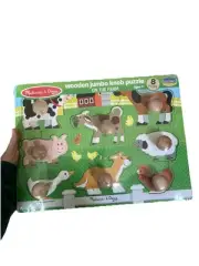 Melissa And Doug Wooden Jumbo Knob Puzzle On The Farm