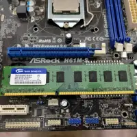 在飛比找蝦皮購物優惠-ASROCK HM61M-S 主機板-CPU-RAM,一起賣