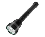 Hand Crank Solar Powered Flashlight, Emergency Rechargeable LED Flashlight, Survival Flashlight—Black