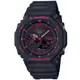 【CASIO】卡西歐 G-SHOCK 藍牙連線 黑紅八角雙顯太陽能腕錶 GA-B2100BNR-1A 台灣卡西歐保固一年