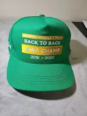 Donald J TRUMP Campaign Official Green MAGA Hat From Iowa! Ace Ultra Rare!!