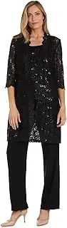 [R&M Richards] Women's 3 PCE Laced Duster Jacket Shell and Solid Pant
