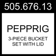 IKEA PEPPRIG 3-piece Bucket Set With Lid Gray/blue 505.676.13