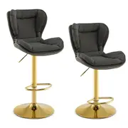 Giantex 2x Adjustable Bar Stools PU Leather Bar Chairs Upholstered Dining Chairs w/Footrest Home Pub Restaurant
