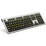 LargePrint Yellow on Black - PC Slimline Keyboard Model: LKB-LPRNTYB-AJPU