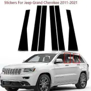 6Pcs Car Pillar Posts Door Window Trim Stickers For Jeep Grand Cherokee 2011-2022 Chromium Styling Accessories