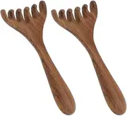 Didiseaon 2Pcs Wooden Massage Tool Handheld Scalp Massager Eye Acupoint Comb for Relaxation Portable Facial Scalp Stimulation for Itch Relief Stress Alleviation