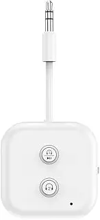 Bluetooth 5.3 Transmitter Receiver for up to 2 Headphones,Dual Link 3.5mm Aux Audio Adapter,2-in-1 Wireless Bluetooth Transmitter Audio Adapter for in-Flight TV Airplanes Gym Car PC