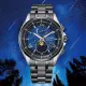 【CITIZEN 星辰】星空藍 限量月相超級鈦光動能電波萬年曆手錶 送行動電源(BY1007-60L)
