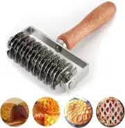 Pastry Lattice Roller Cutter Stainless Steel Dough Crust Pie Pizza Bread