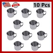 10 Pcs of Stainless Steel Coffee Tea Cup with Handle 6oz Espresso Cup