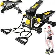 Mini Stepper Leg Bike Pedal at Home Trainer with Resistance Bands and Display, Legs Arm Thigh Exerciser Fitness Full BOD