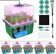 Self Watering Seed Starter Kit with Grow Light, 6 Pack 72 Cells Seed Starter Tra