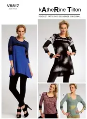 VOGUE SEWING PATTERN 8817 MISSES 8-16 EASY DESIGNER KNIT PULLOVER TOPS & TUNICS
