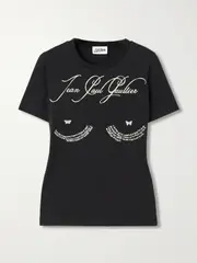 [Jean Paul Gaultier] Jean Paul Gaultier - Printed Cotton-jersey T-shirt - Black - small small Black