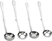 BRIGHTFUFU Stainless Steel Slotted Spoon Set 4pcs Cooking Soup Serving Spoons with Long Handle Oil Filter Ladle for Hot Pot
