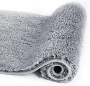 Bath Rug for Bathroom Non Slip Bathroom Mat Water Absorbent Soft Microfiber Shaggy Bathroom Rug Machine Washable Bath Mat,Grey