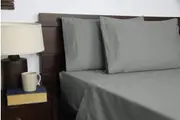 Apartmento Easy-care Micro Flannelette Sheet Set Grey Single