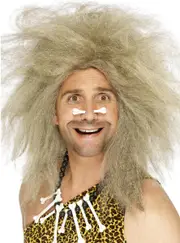 Crazy Caveman Mens Frizzy Blonde Costume Wig