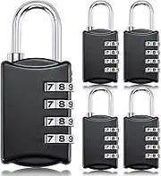 Moxweyeni 5 Pcs 4 Digit Combination Lock Small Combo Luggage Number Locks Outdoor Waterproof Padlock for Traveling Toolbox Gym Door Locker Suitcases Employee Hasp Storage