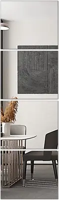 "Full Length Wall Mirror Tiles Set - 4PCS"