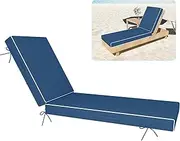 PZDJUMO Chaise Lounge Cushions Outdoor Furniture 80 x 26 Inch Patio Lounge Chair Cushions 4'' Thick Waterproof Outdoor Chaise Cushion Weather Resistant Pool Lounger Cushion(Dark Blue)