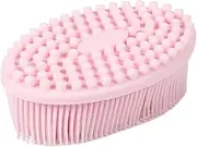 GoWorth 3 Set of Multifunctional Silicone Body Scrubber Loofah, Soft, Skin-Friendly, Easy to Clean, Scalp Massage, Durable and Hygienic - Suitable for Various People and Pets (1 Count Pink)