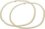 [LIFKOME] 2pcs Big Gold Chain Golden Chains Necklaces for Couples Men Link Chain Gold Pendant Necklace Mens Link Chain Retro Style Chain Classic Stainless Steel Accessories Men and Women