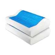 2 Piece Cool Gel Memory Foam Contour Pillow