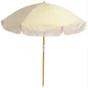 Vintage Beach umbrella Yellow 50+ cotton tassel fringed matching carry bag
