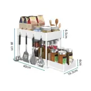 Kitchen Organiser Spice Rack Home Storage Stand Shelf Holder White