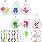 Byttlerom 6Pcs Stamped Kits Needlepoint Beginner Kits DIY for Kids Beginners DIY Mini Embroidery Kit