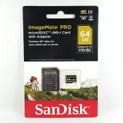 SanDisk 64GB ImageMate PRO microSDXC UHS-1 Micro SD Drone Memory Card w Adapter