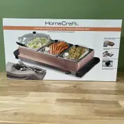 HomeCraft HCBS15SS 3-Station 1.5-Quart Stainless Steel Buffet Server & Warming