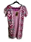 ISHKA Short Sleeve Boho Hippie shift dress size XL - NEW