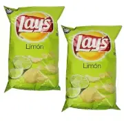 Lay's Potato Chips LIMON Flavor, Crispy, Zing of Lime 7.75 oz (2 Bags)