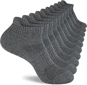 [Monxiery] Mens 100% Cotton Ankel Socks, Athletic Cushioned Performance Running Moisture Wicking Breathable socks