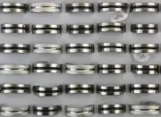 50pcs Wholesale Lots Mixed Black Enamel Fashion Stainless Steel Men's Rings