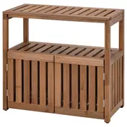 NÄMMARÖ shelving unit, outdoor, light brown stained, 83x75 cm