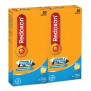2 Box BAYER Redoxon Effervescent Double Action C 1g + Zinc [60 Tablets]