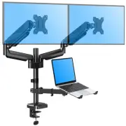 Dual Monitor And Laptop Mount Gas Spring Monitor Stand For 2 Max 27" Computer Sc
