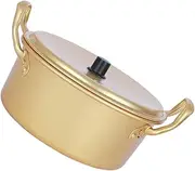 Hoement Korean Ramen Pot Double Handle Cooking Pot with Lid Lightweight and Portable Noodle Utensils for Quick Soups and Stews for Home and Outdoor Use