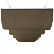 3' Retractable Canopy Cover Yard Gazebo Awning Brown Pergola Shade w/ Steel Wire