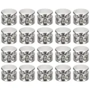 24pcs Double Hole Spring Cord Locks Toggle Stopper for Clothes White Nickel