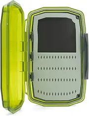 UMPQUA UPG Silicone Waterproof Daytripper Lime Medium Fly Box - Thin Lightweight Dustproof Impact-Resistant Fly Storage Case - Fly Fishing Tackle Organizer