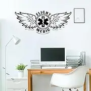 Flight Medic Wall Decal Sign Art Door Window Vinyl Stickers Teens Bedroom Office Man Cave Interior Decor Wings Wallpaper 57x23cm