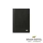 【BRAUN BUFFEL 德國小金牛】台灣總代理 HOMME-M紳士 3卡護照夾-黯黑(BF306-500-BK)