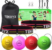 Boxing Reflex Ball Set 4 Pack with Headband for Speed Agility Hand-Eye Training