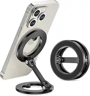 Itramax Dual Magnetic Ring Phone Stand for iPhone 16,Aluminium Phone Holder,Magnetic Phone Stand Portable Mount for iPhone 15 14 13 12 Pro Max Plus Series,Mag/Safe Case,Desk,Office,Gym,Metal Surface